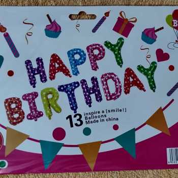 Happy Birthday Golden Foil Balloon 1packet